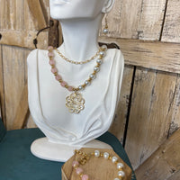 Mama Pink + White Jewelry Set