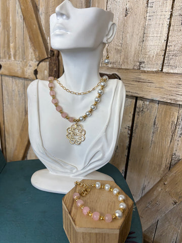 Mama Pink + White Jewelry Set