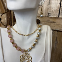 Mama Pink + White Jewelry Set