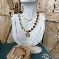 Mama Brown + White Jewelry Set