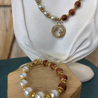 Mama Brown + White Jewelry Set