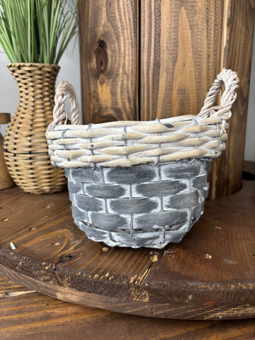 Grey + White Basket