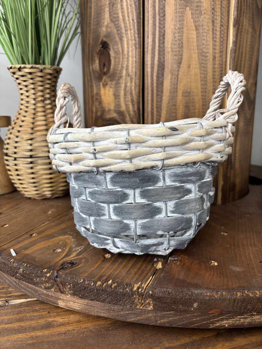 Grey + White Basket