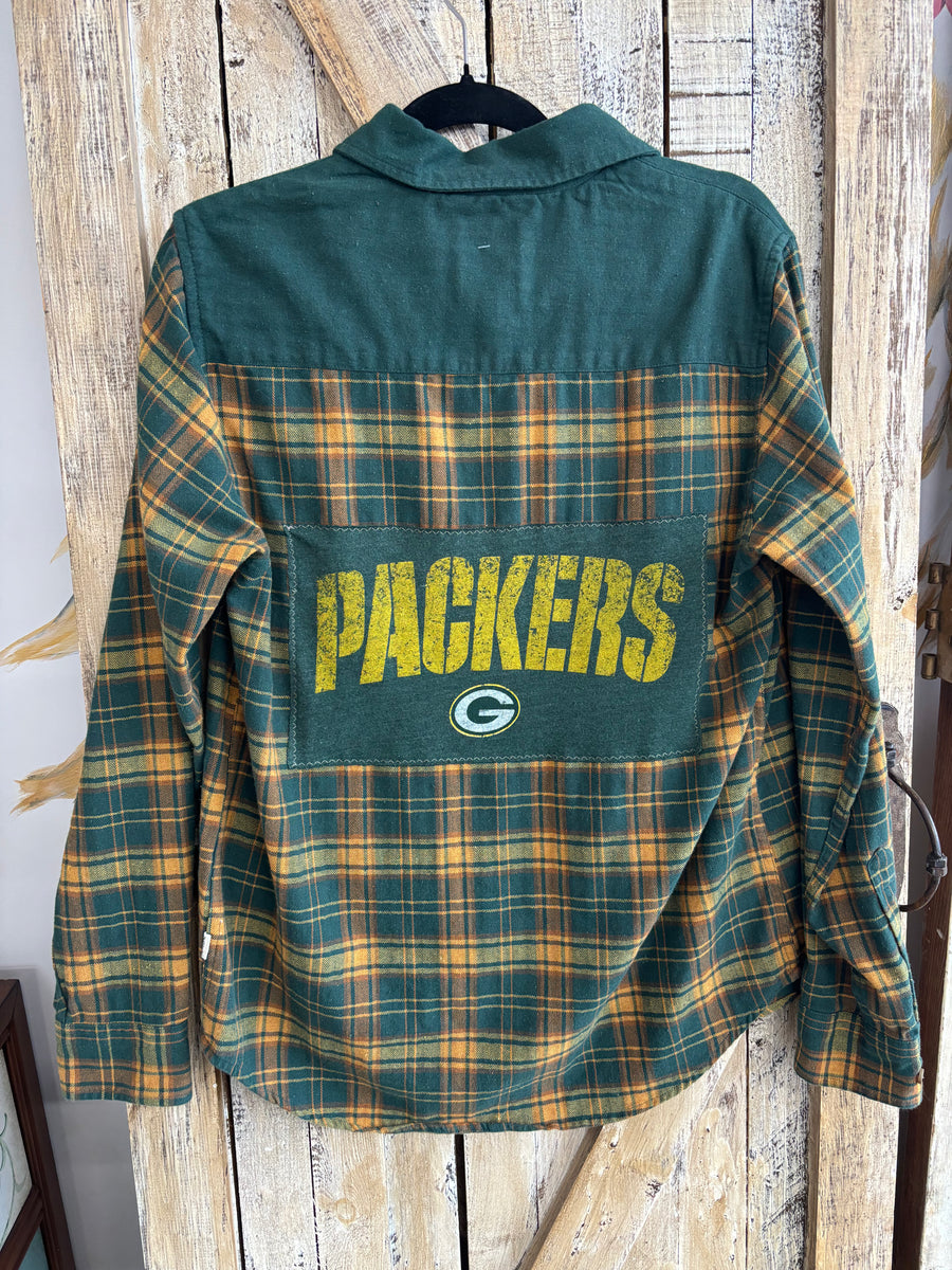 Repurposed Flannel Shirt with Packer Patch