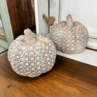 Tan Textured Resin Pumpkin
