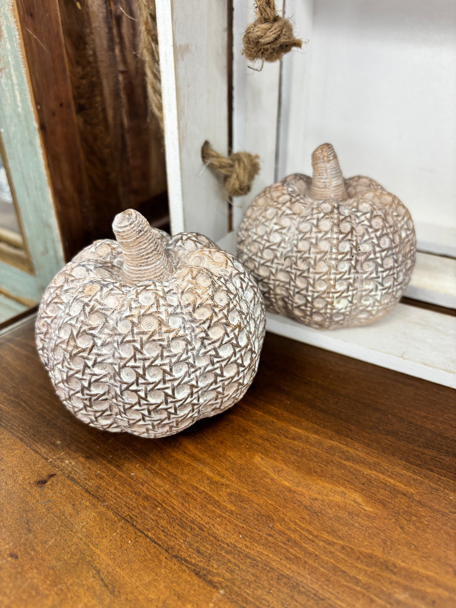 Tan Textured Resin Pumpkin