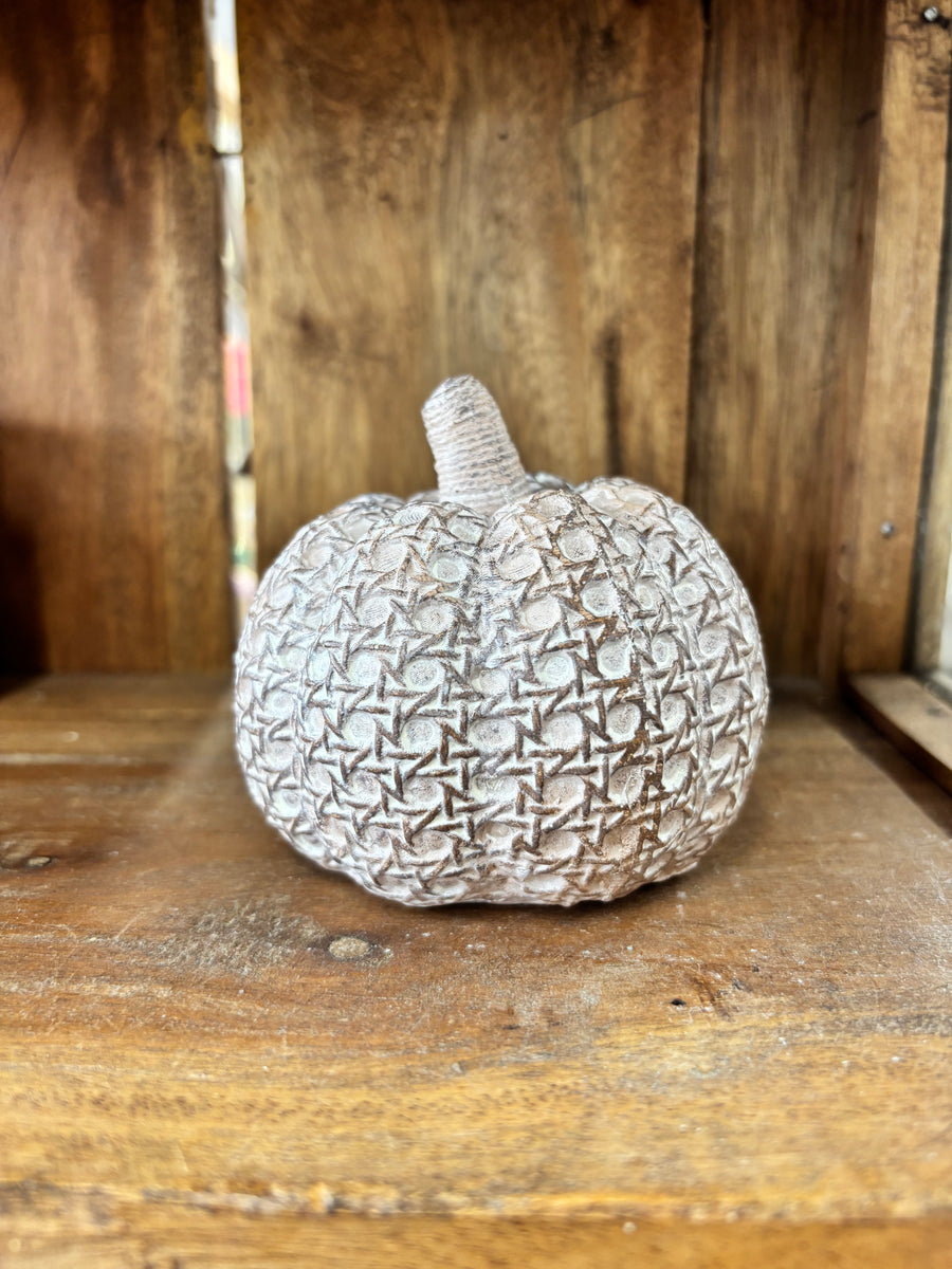 Tan Textured Resin Pumpkin