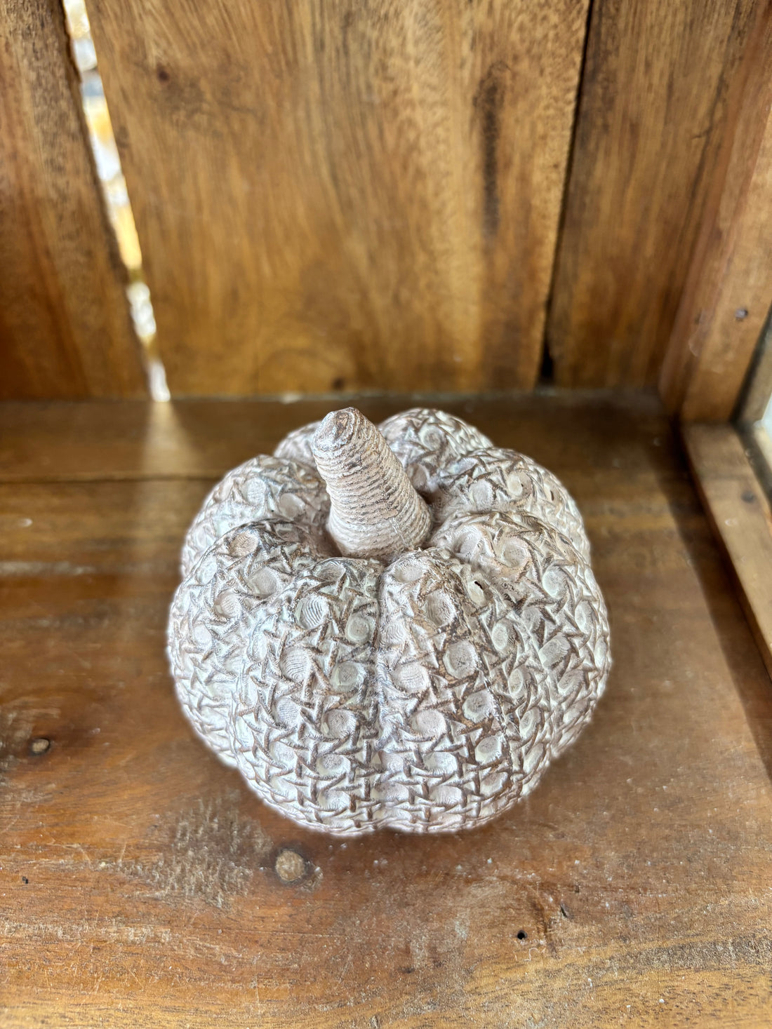 Tan Textured Resin Pumpkin