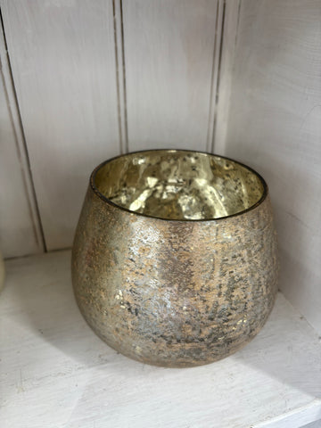 Gold Foil Votive Holder - 4"