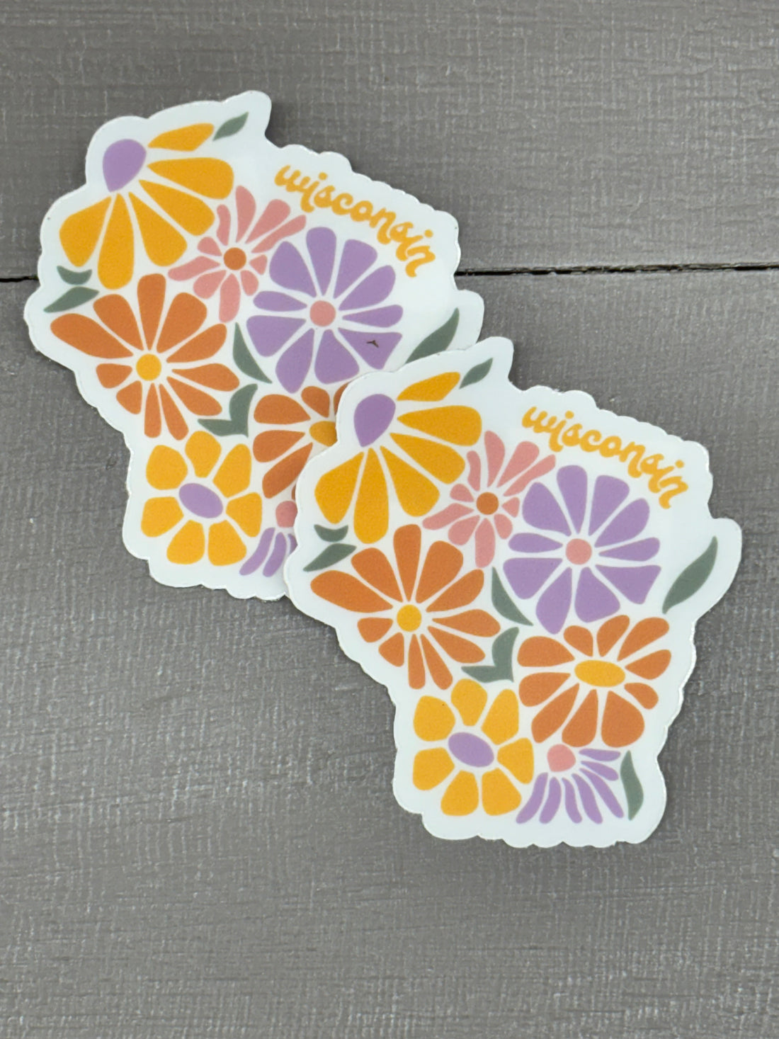 Floral Wisconsin Sticker