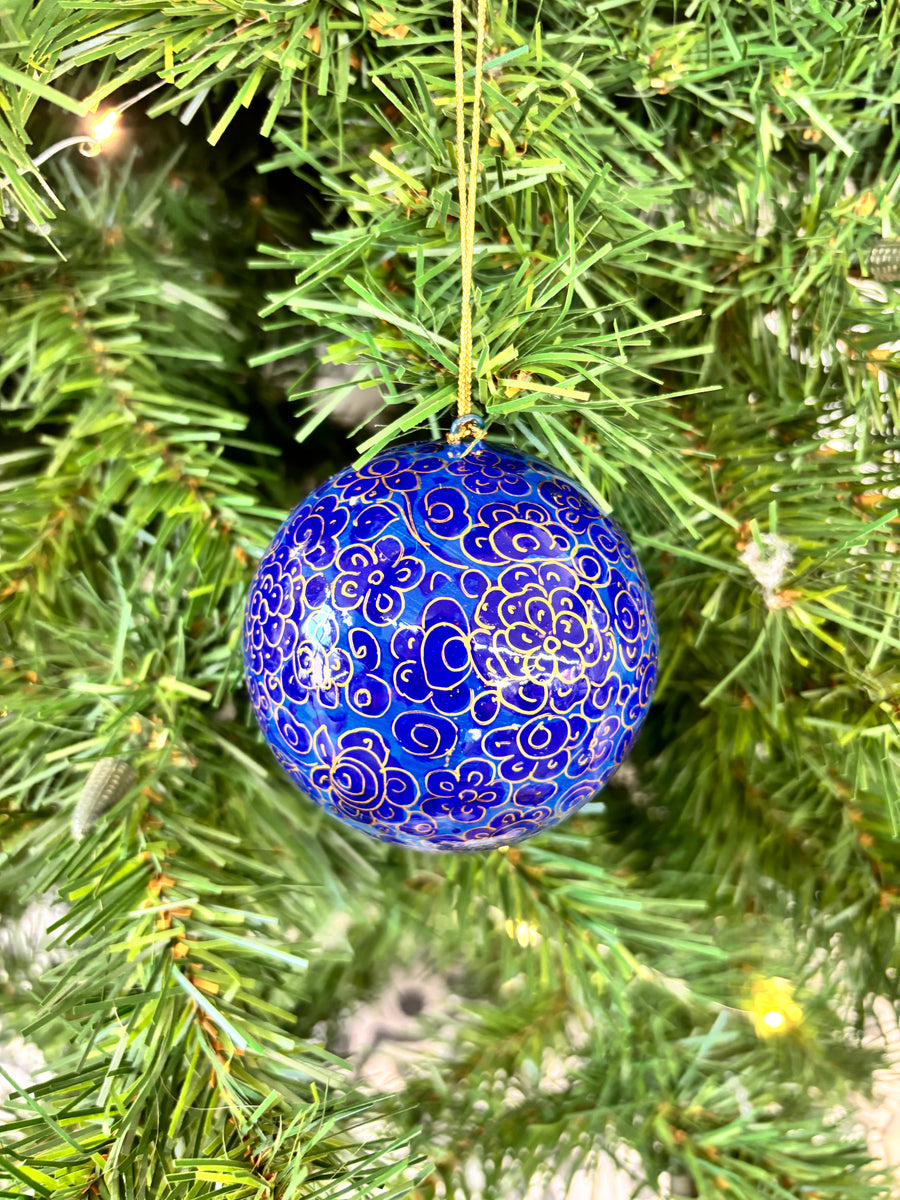 Blue and Gold Christmas Ornament
