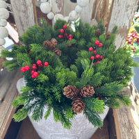 Pinecones & Berries Mini Wreath/Candle Ring