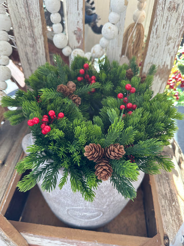 Pinecones & Berries Mini Wreath/Candle Ring