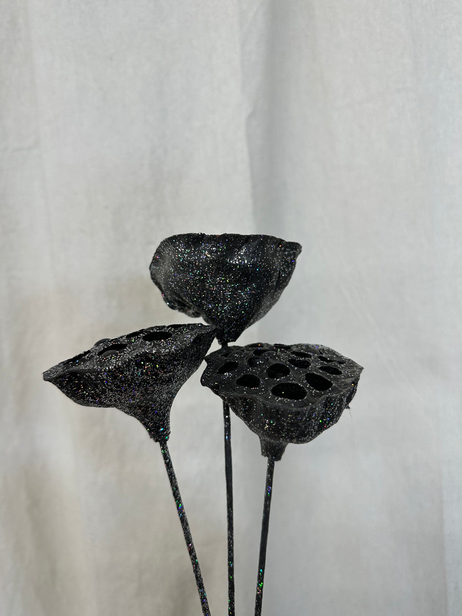 Black Opal Glitter Lotus Pods