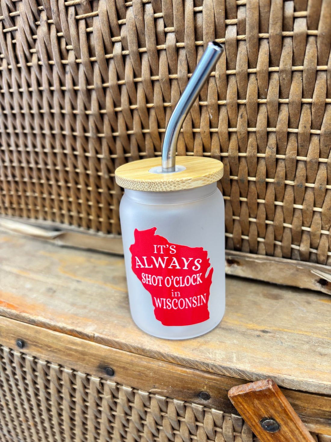 Wisconsin Shot O'Clock Shot Glass