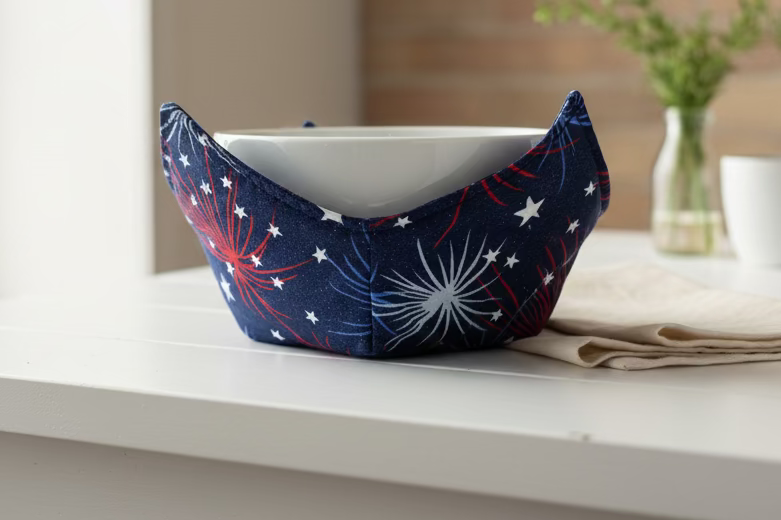 Patriotic Fireworks Bowl Cozy