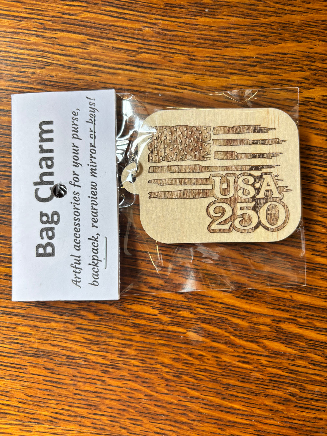 Laser Cut Bag Charm - USA 250