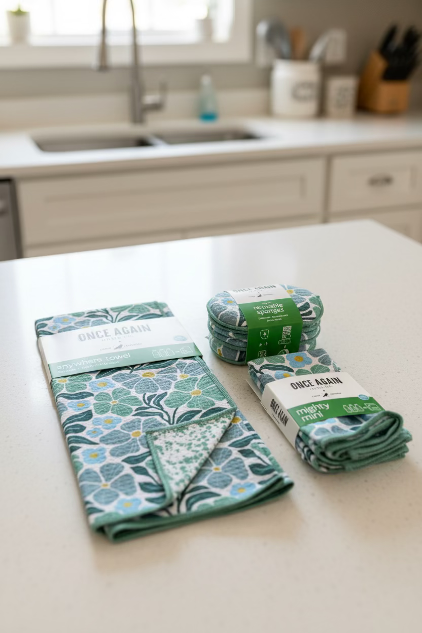 Once Again Home Co - CC Linda Splatter: Menthe Green (Reversible)