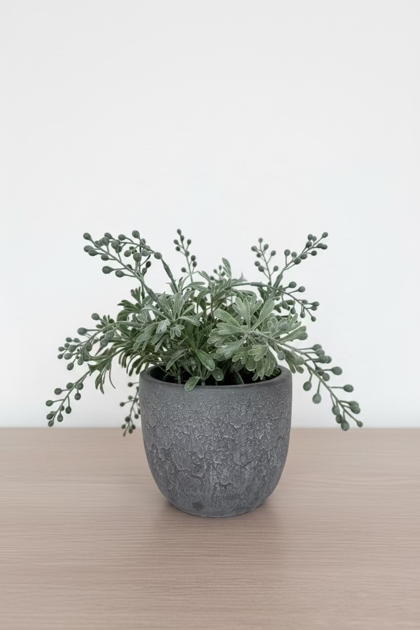 Greenery In Cement Pot - 10.25"