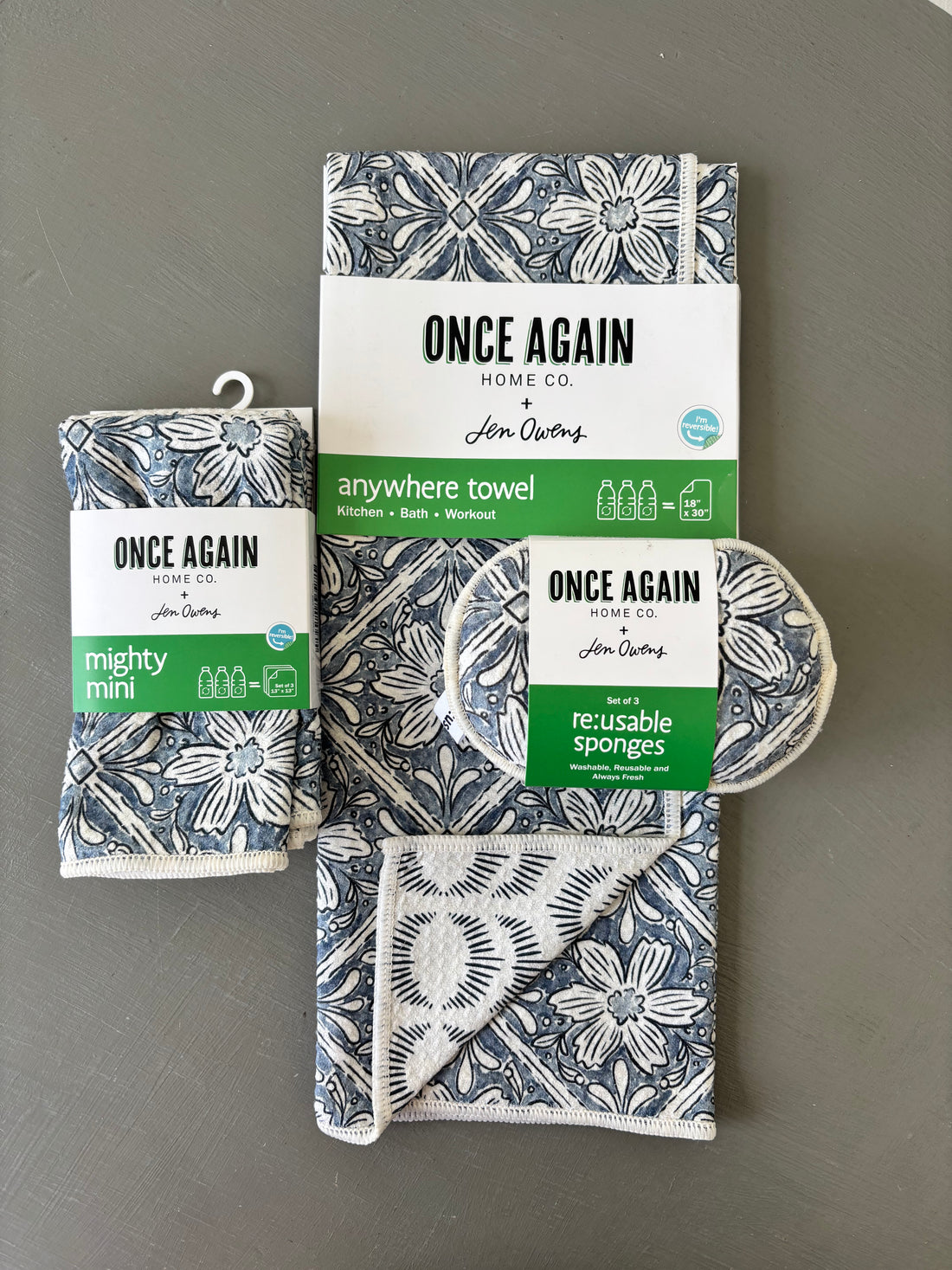 Once Again Home Co - Jen Owens Fabrique: Majolica Blue (Reversible)