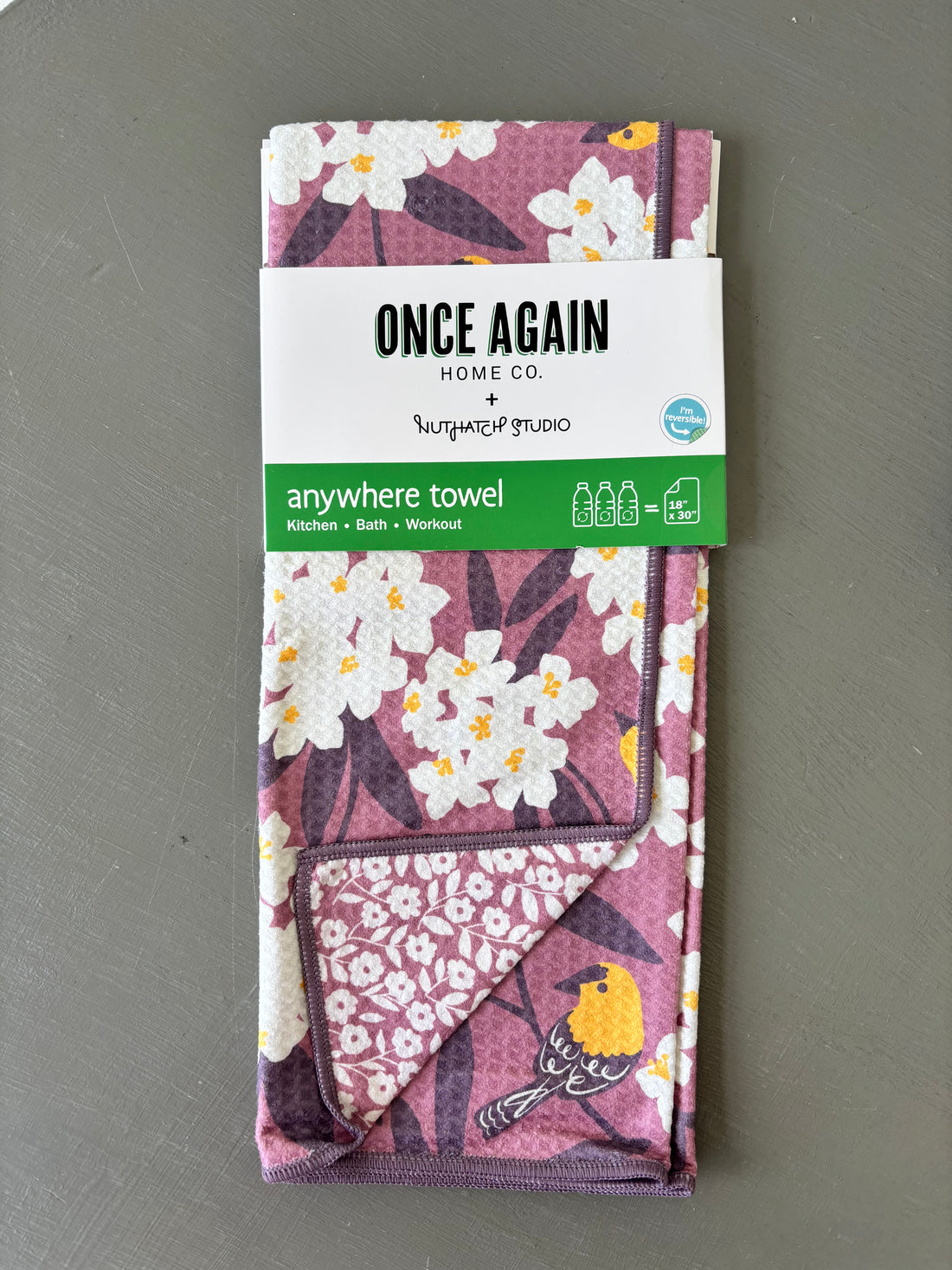 Once Again Home Co - Nuthatch Birdsong - Plum (Reversible)