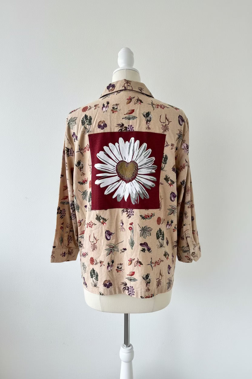 Repurposed Shirt with Flower Patch
