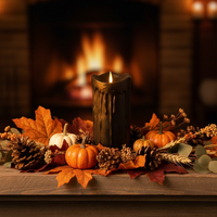 Moving Flame Black Pillar Candle