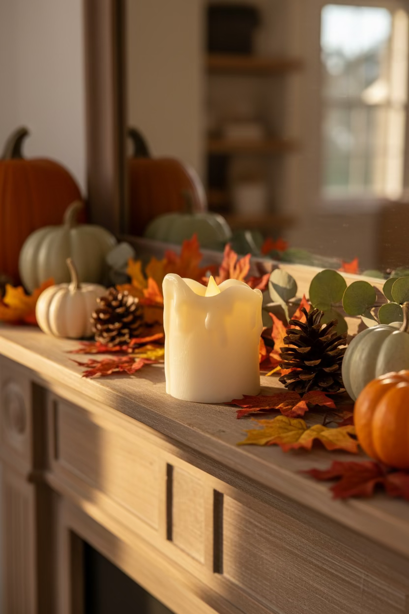 Ivory Dripped Pillar Candle