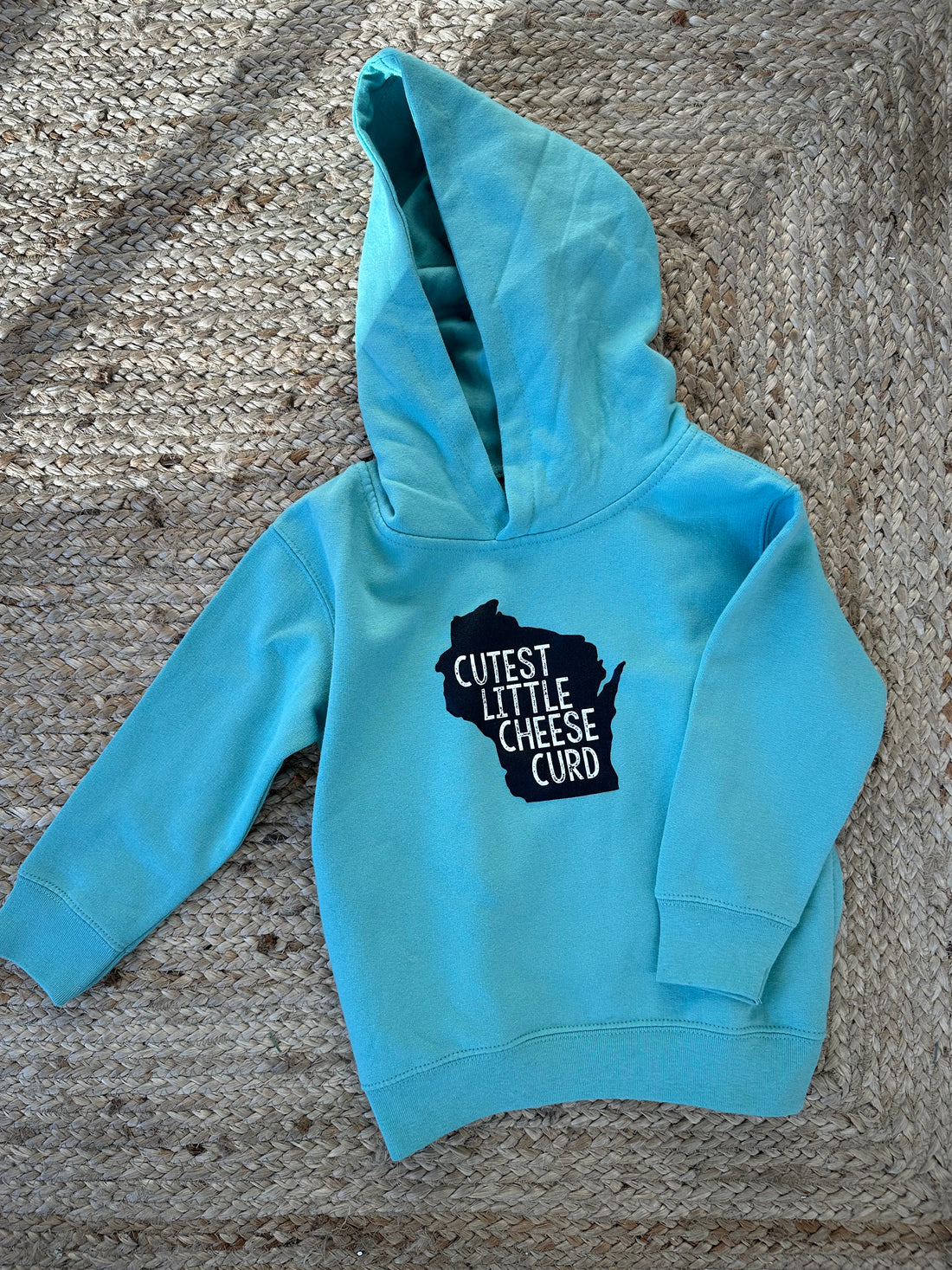 Cutest Little Cheese Curd Sweatshirt Hoodie - Turquoise Blue