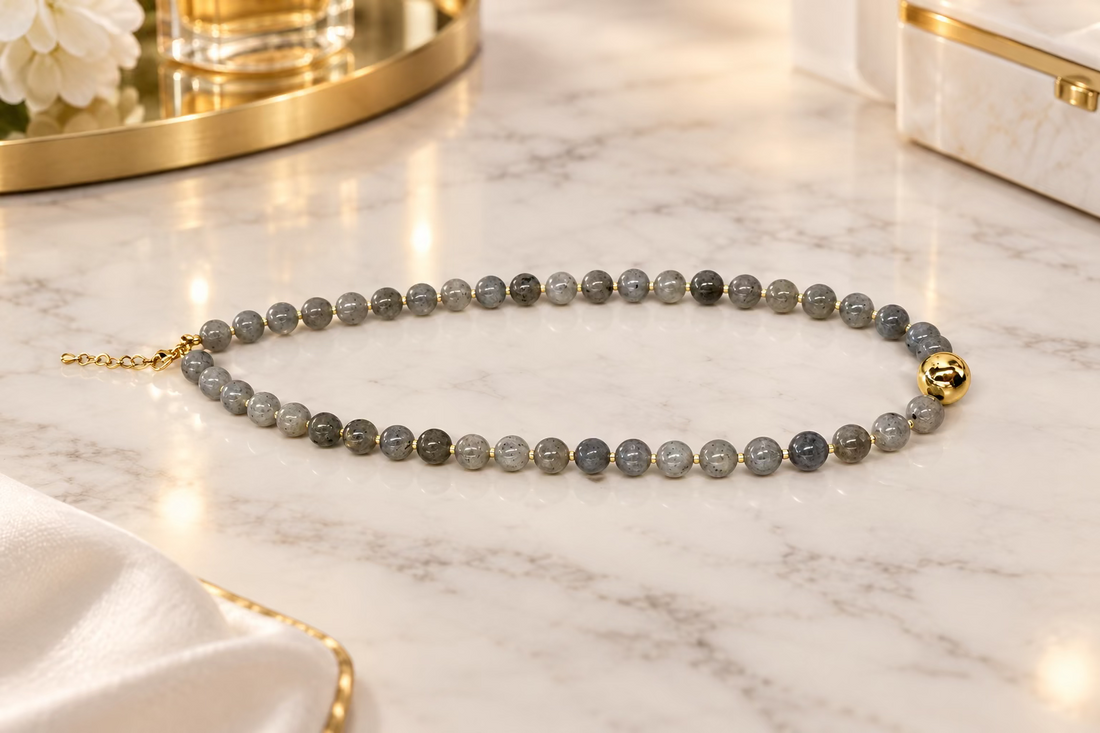 Beaded Necklace - Gold Bead