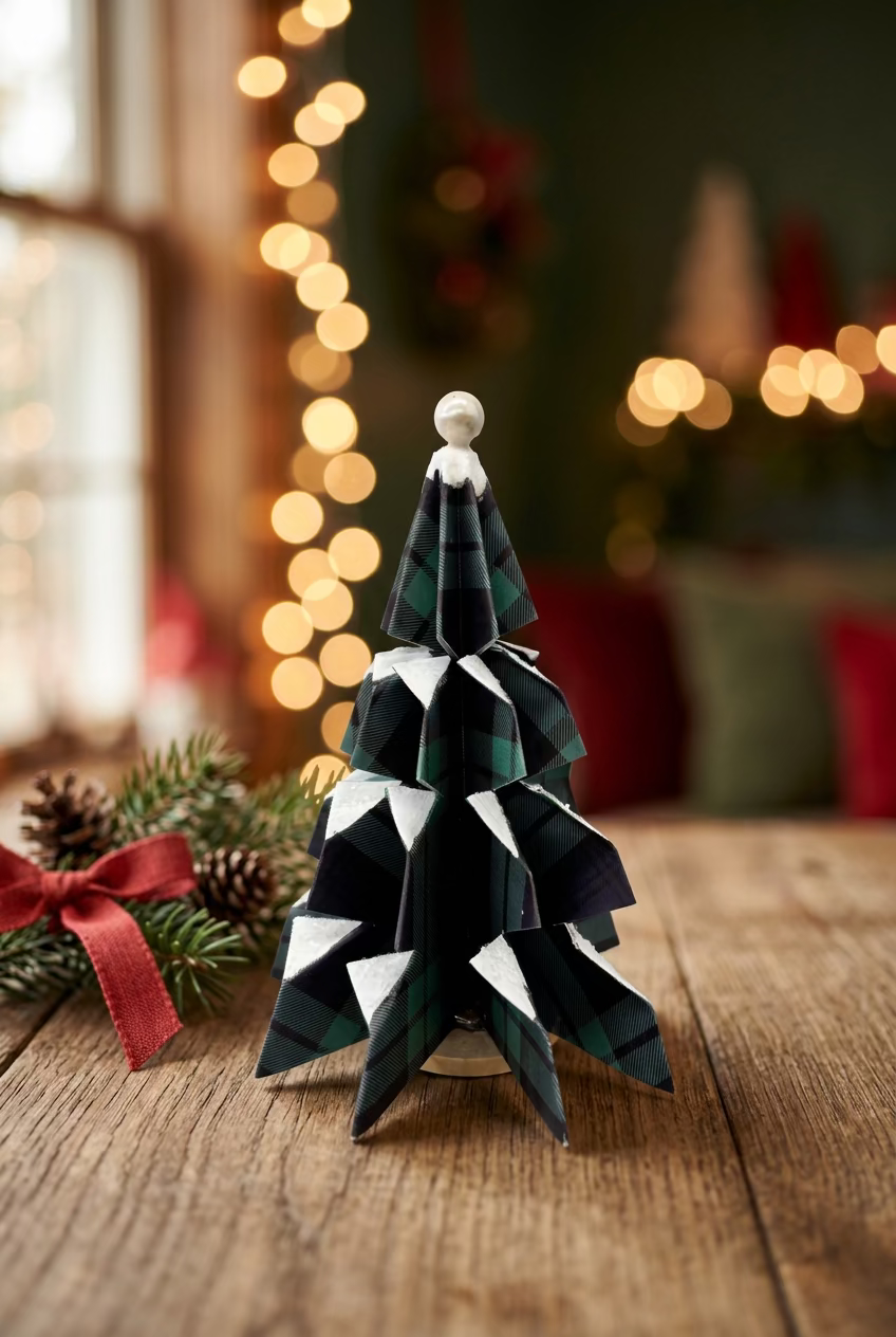 Handcrafted Paper Trees - Plaid
