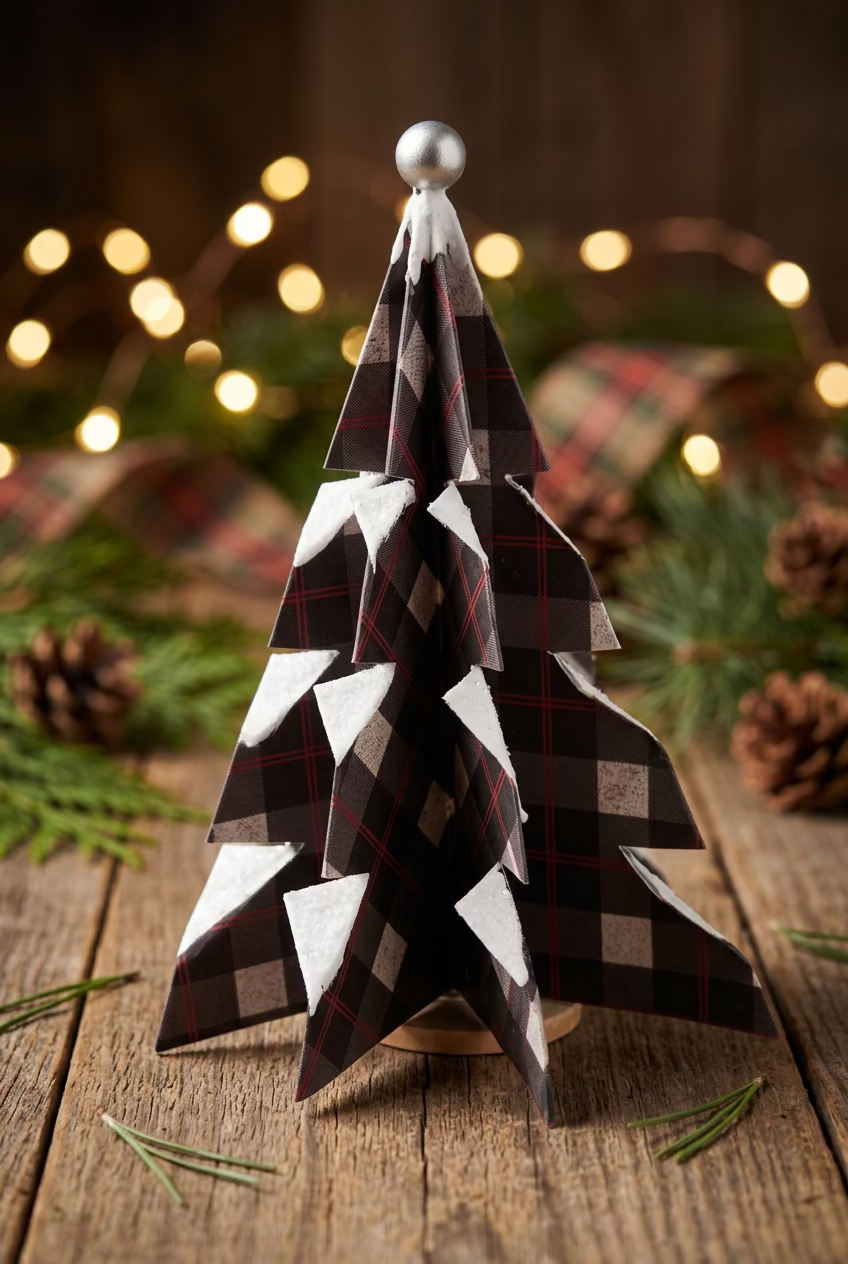 Handcrafted Paper Trees - Plaid