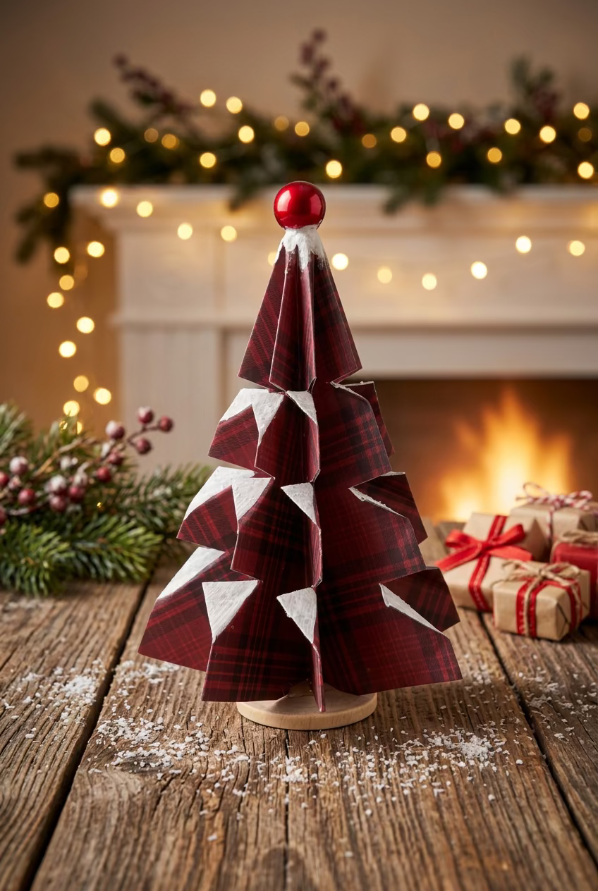 Handcrafted Paper Trees - Plaid