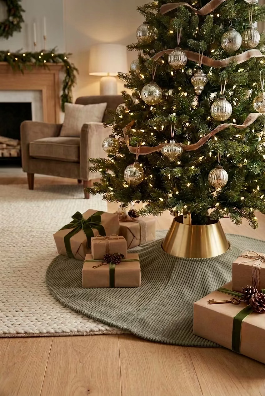 30" Evergreen Corduroy Tree Skirt