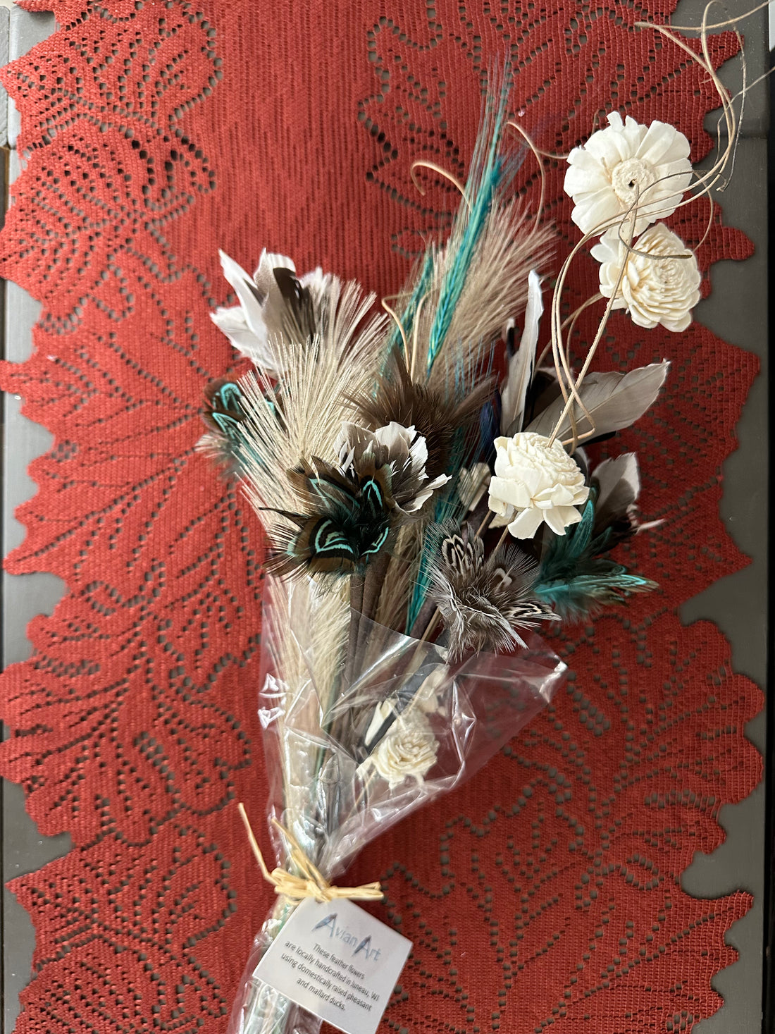 Pheasant + Mallard Duck Feather Floral Bouquet