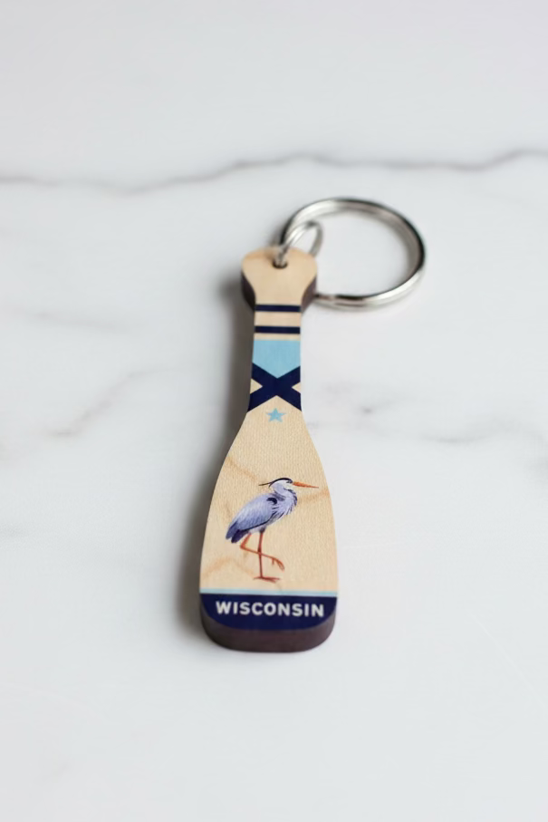 Wisconsin Canoe Paddle Keychain