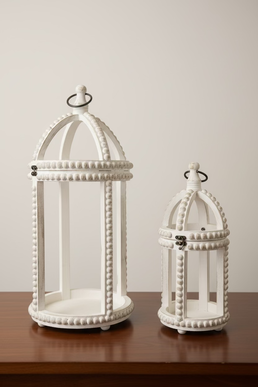 Wooden Beaded Lantern