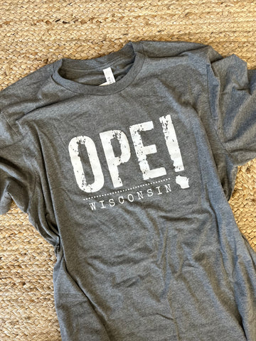 OPE! Wisconsin Gray Tee