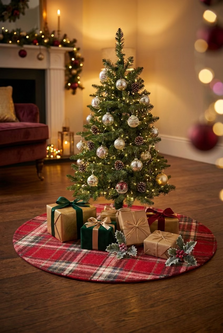 24" Merry Plaid Tree Skirt