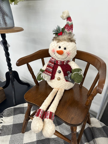 Sitting Christmas Snowman with Dangly Legs