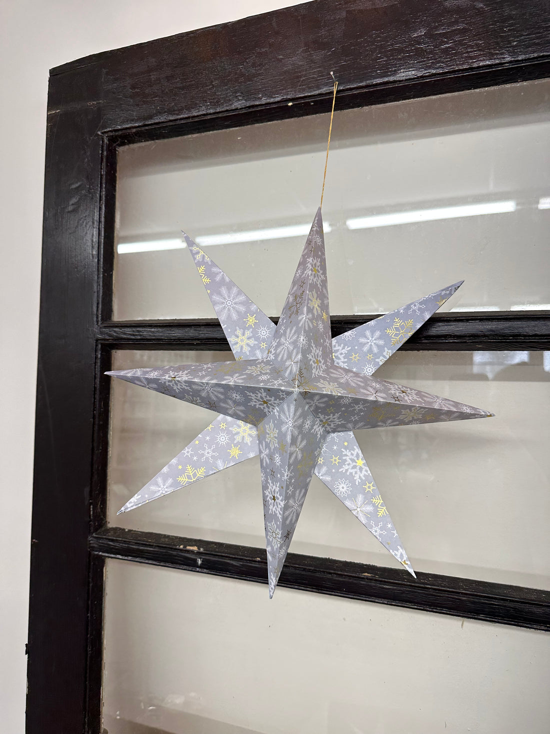 Hanging Stars - Gray + Snowflakes