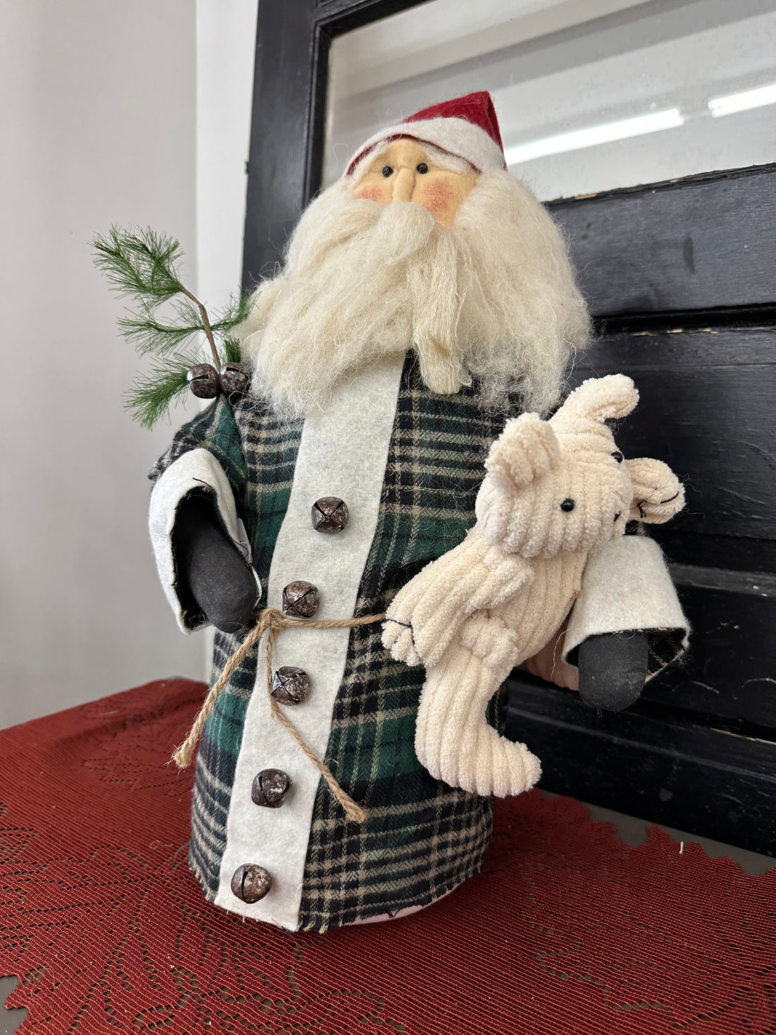 Vintage Santa With Teddy Bear