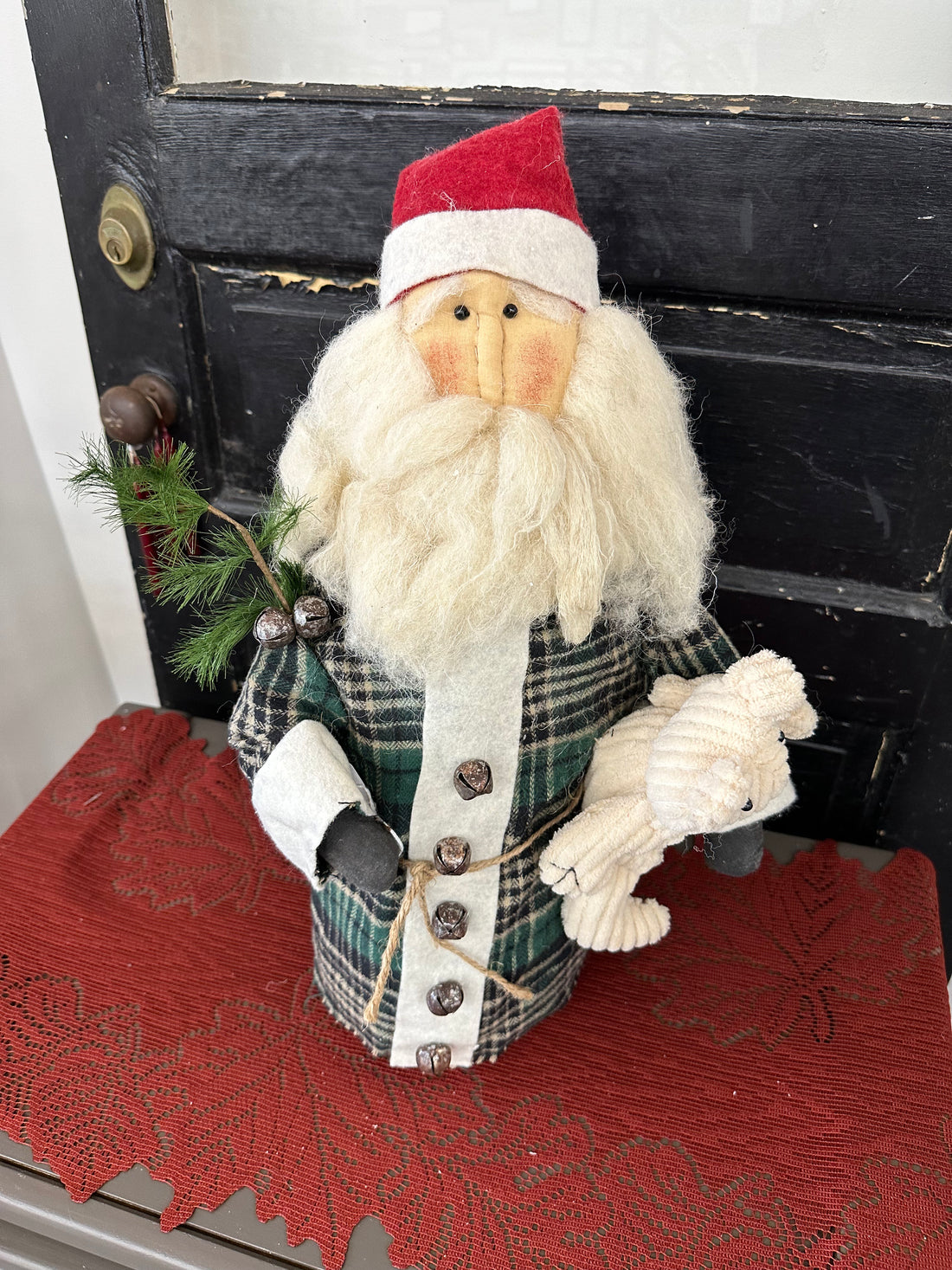 Vintage Santa With Teddy Bear