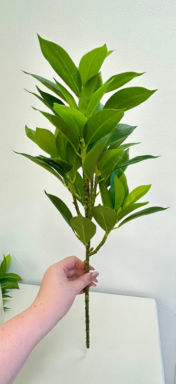 Faux Green Leaves Branch