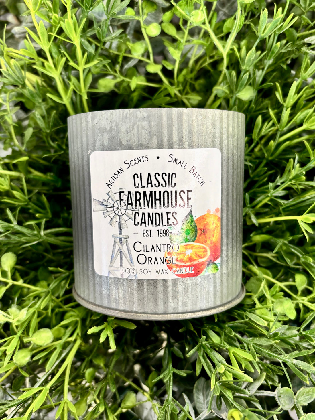 Cilantro Orange Tin Candle