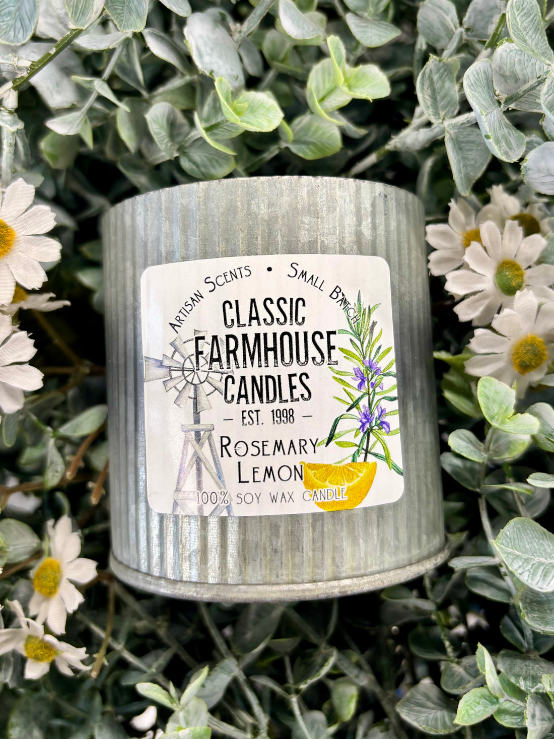Rosemary Lemon Tin Candle