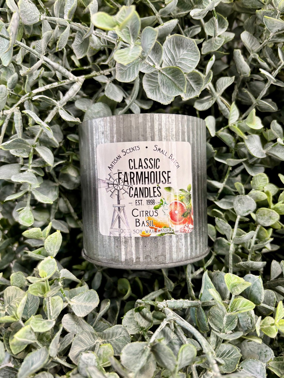 Citrus Basil Tin Candle