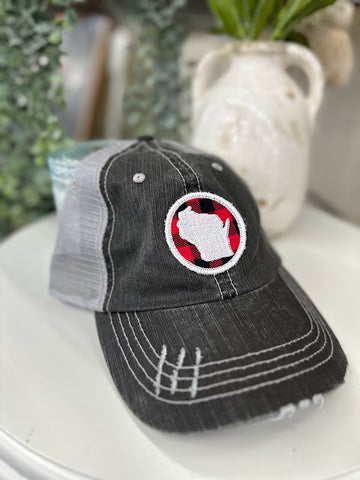 Distressed Wisconsin Hat - Round Buffalo WI Patch