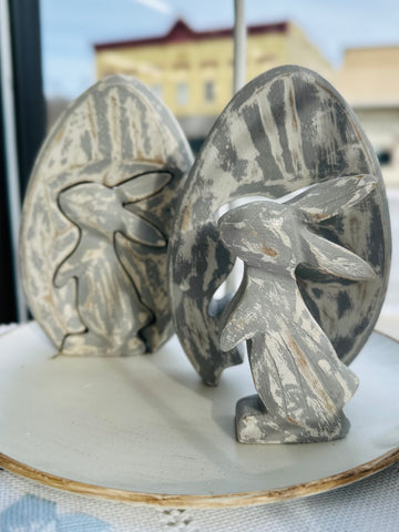 Easter Egg + Bunny Nesting Wooden Decor