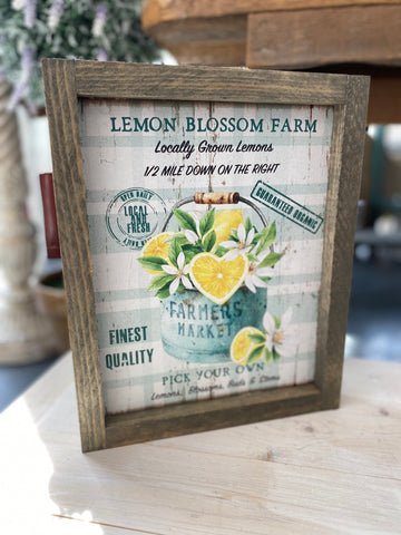 Lemon Blossom Farm Framed Sign